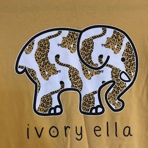 Bundle Me!  Ivory Ella LS T-shirt - Yellow with Leopard Elephant